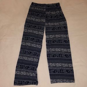 Elephant pattern wide pant leg